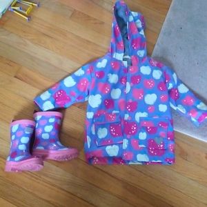 Hatley apple raincoat and boot bundle
